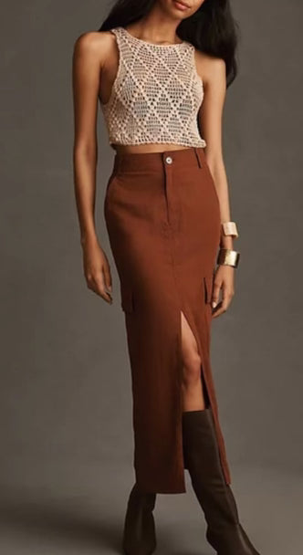 Falda Marron Larga